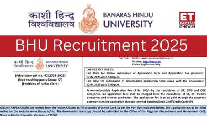 BHU Recruitment 2022 for 1305 Teaching and Non-Teaching Posts