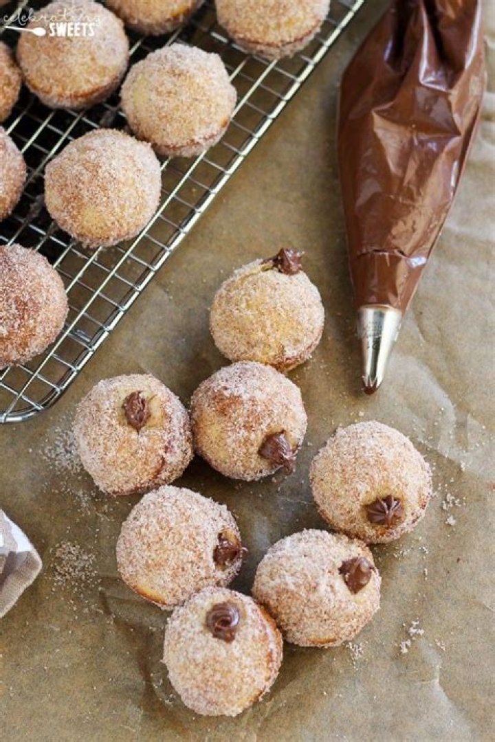 Cinnamon Sugar Donut Holes Filled With Nutella