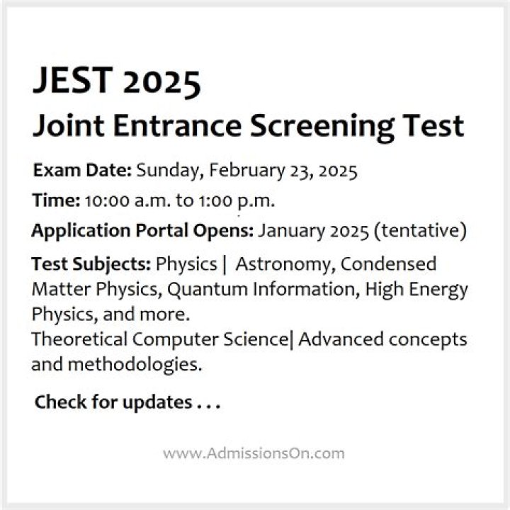 JEST Result 2022 - 2023 ( Check Joint Entrance Screening Test Result